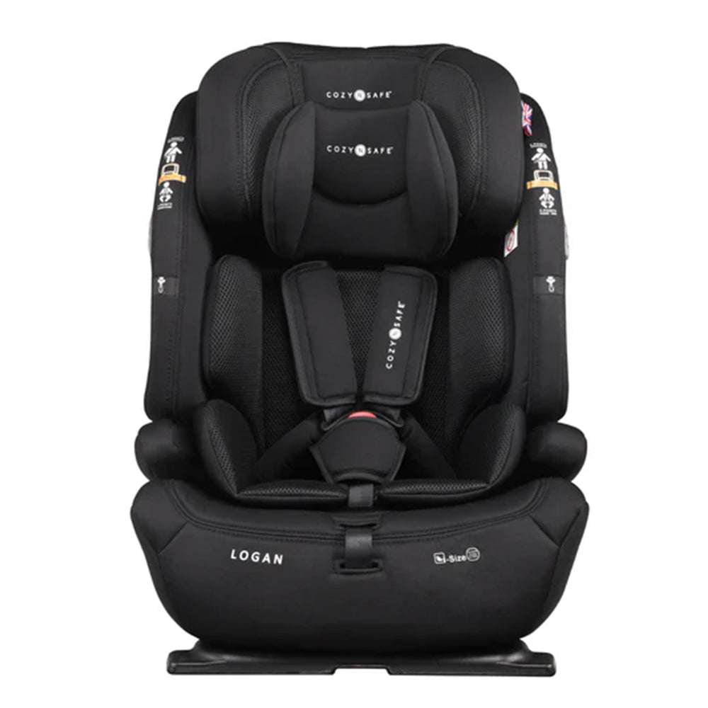 Black Cozy Safe Logan car seat on a white background