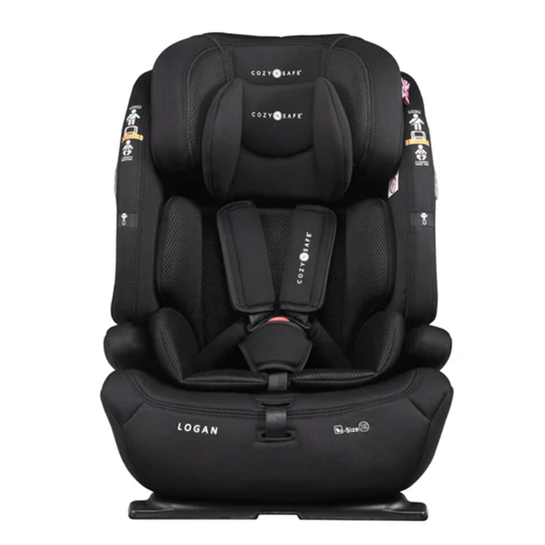 Black Cozy Safe Logan car seat on a white background