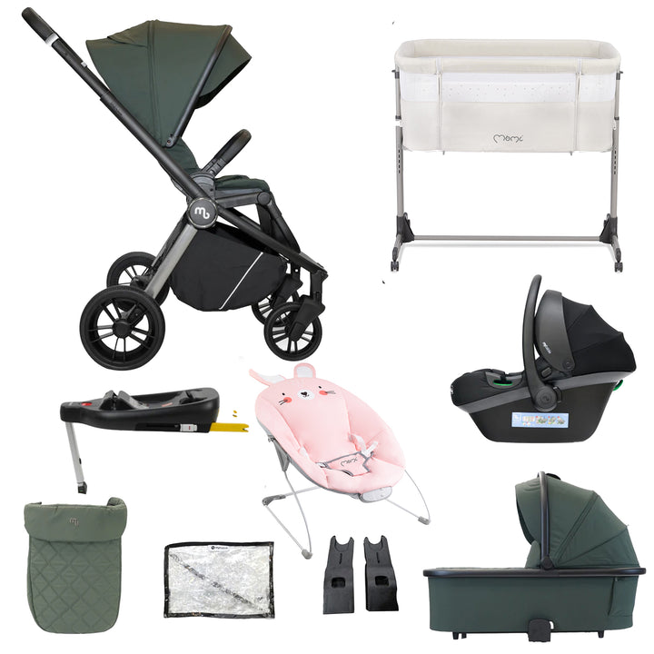 My Babiie 3 in 1 Travel System with Car Seat, Base, Crib & Bouncer - MB450i