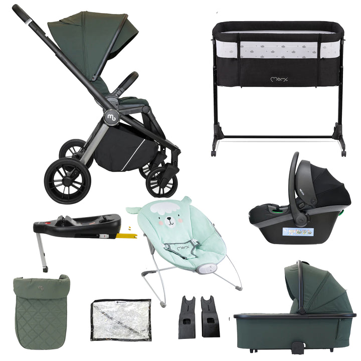 My Babiie 3 in 1 Travel System with Car Seat, Base, Crib & Bouncer - MB450i