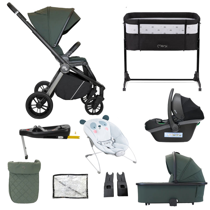 My Babiie 3 in 1 Travel System with Car Seat, Base, Crib & Bouncer - MB450i