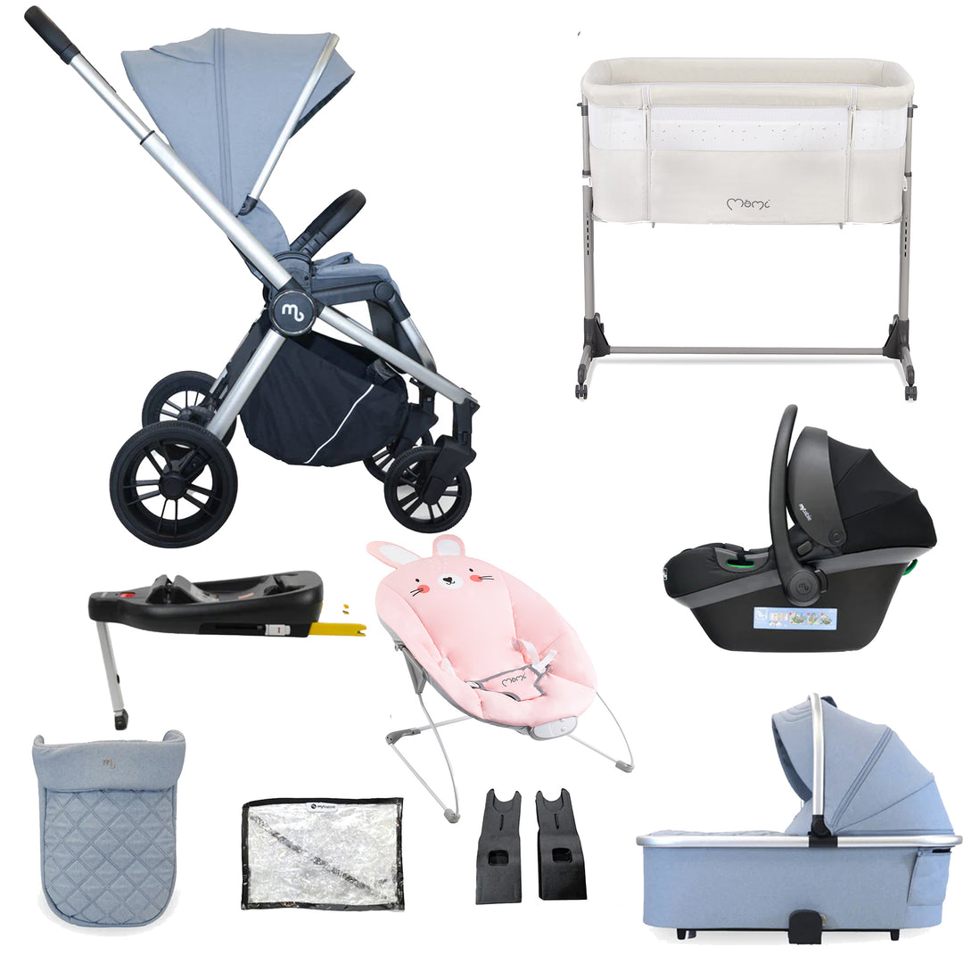 My Babiie 3 in 1 Travel System with Car Seat, Base, Crib & Bouncer - MB450i