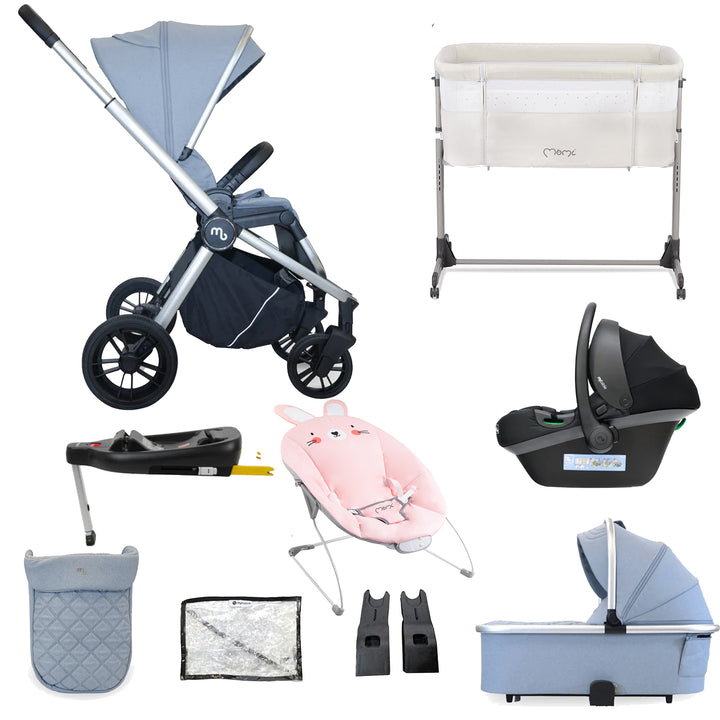 My Babiie 3 in 1 Travel System with Car Seat, Base, Crib & Bouncer - MB450i