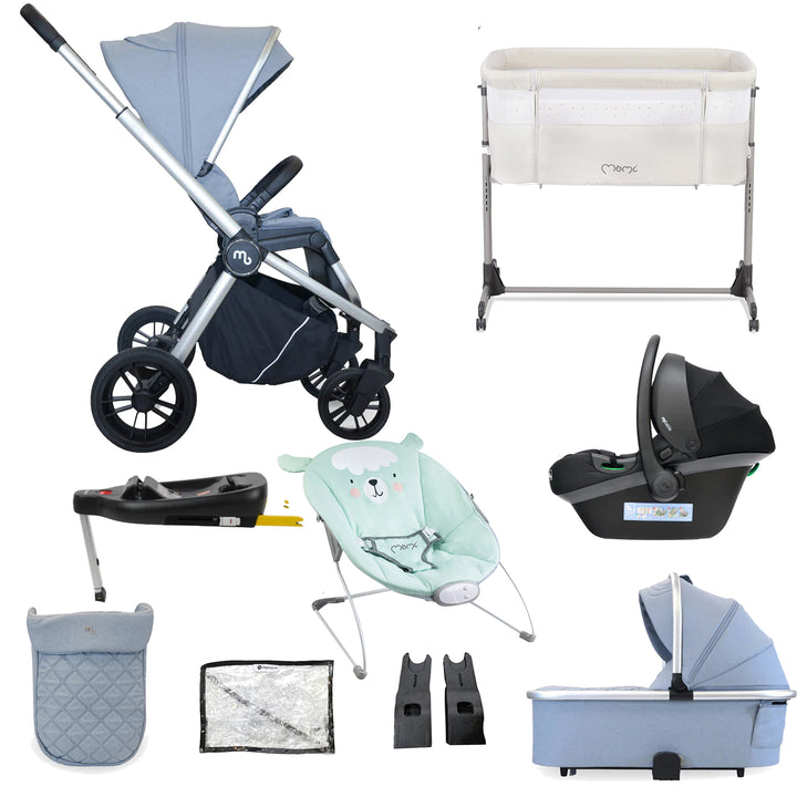 My Babiie 3 in 1 Travel System with Car Seat, Base, Crib & Bouncer - MB450i