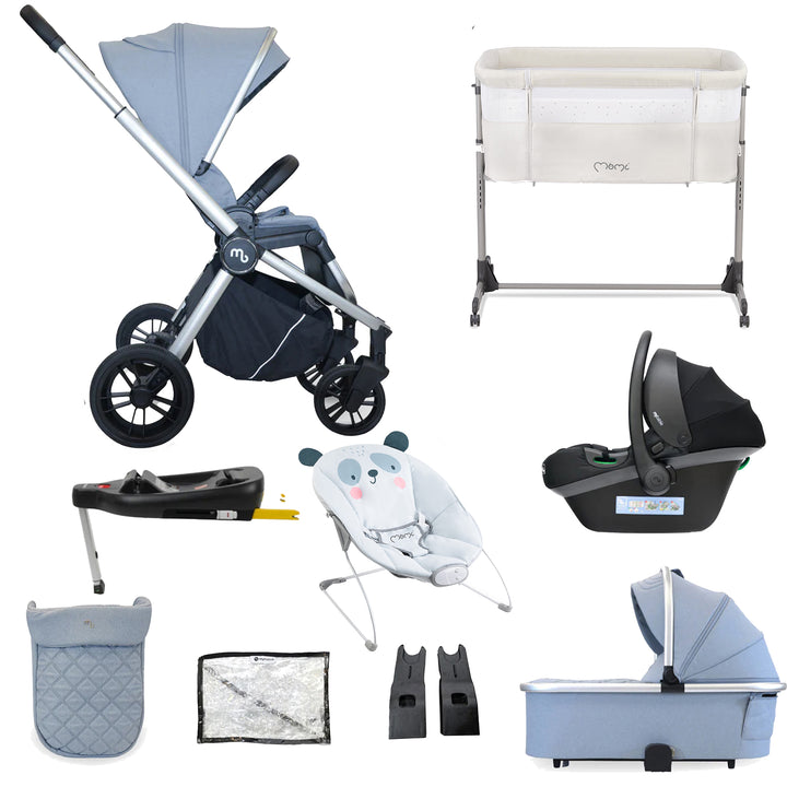 My Babiie 3 in 1 Travel System with Car Seat, Base, Crib & Bouncer - MB450i