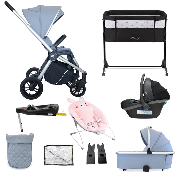 My Babiie 3 in 1 Travel System with Car Seat, Base, Crib & Bouncer - MB450i