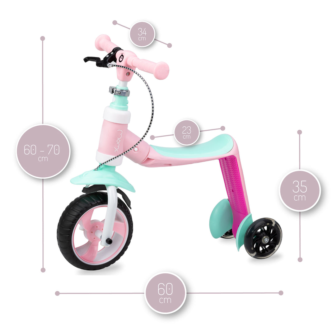 Momi Elios Pink scooter on a white background