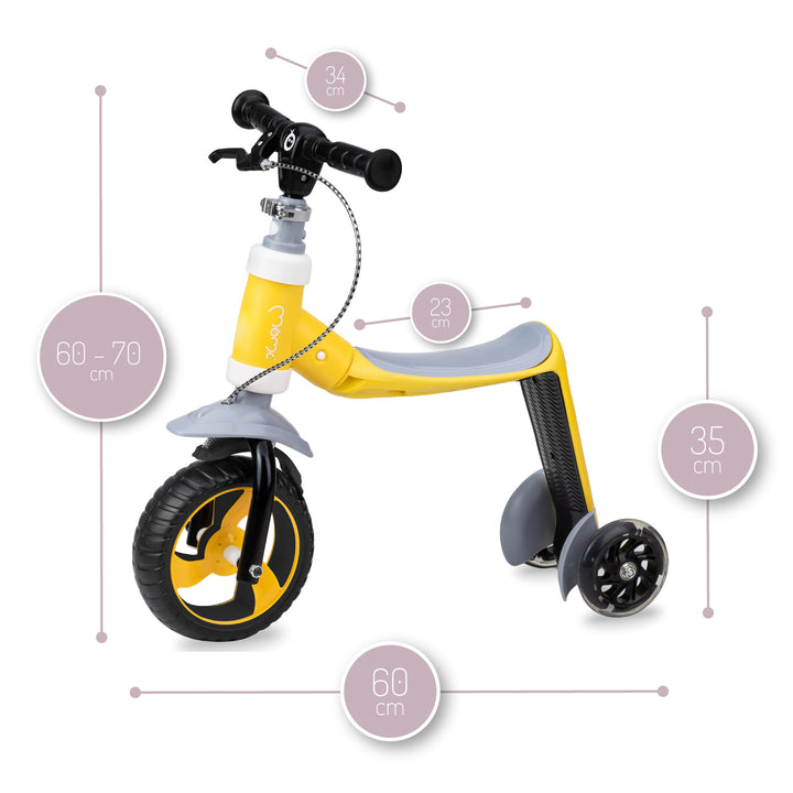 Momi Elios Yellow scooter on a white background
