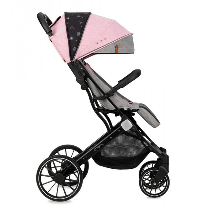 Momi pink stroller on a white background
