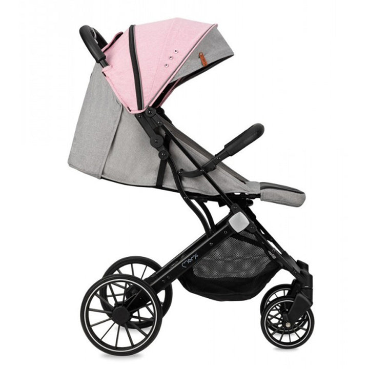 Momi pink stroller on a white background