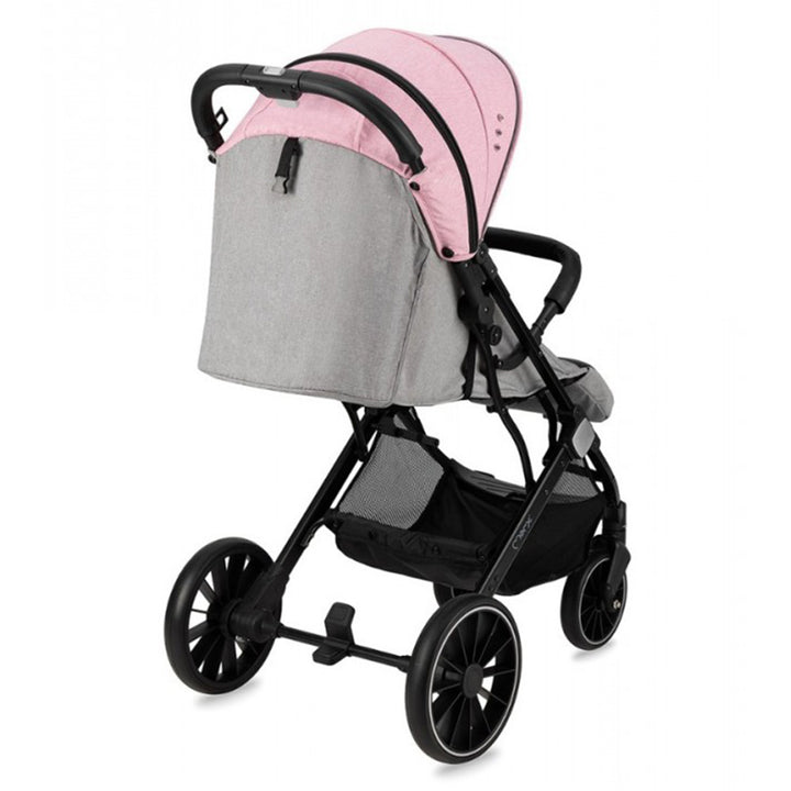 Momi pink stroller on a white background