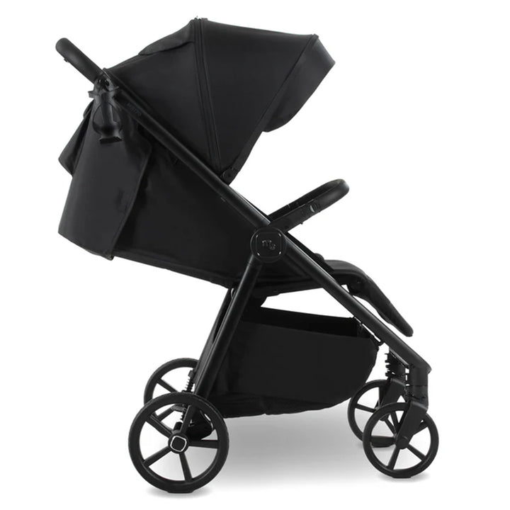 Black stroller on a white background