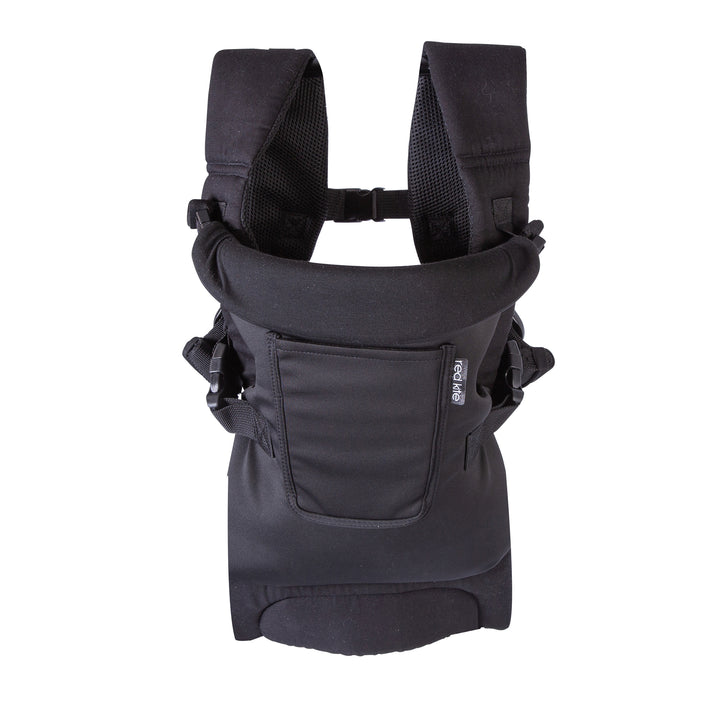 Black baby carrier on a white background