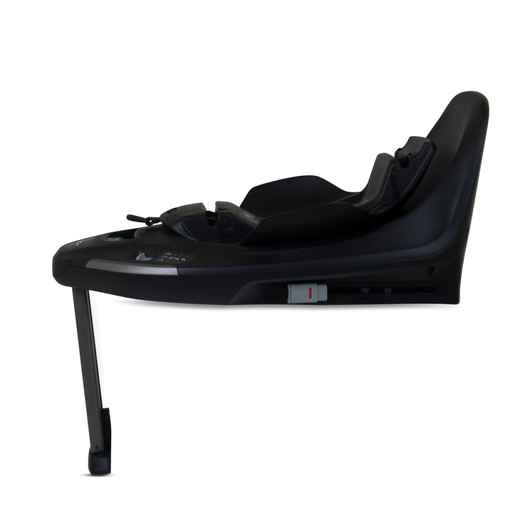 A black Silver Cross Approach Plus i-Size Car Seat, a Red Dot award winner for 2025, designed for children from birth up to 19.5 kg, with dual functionality and a unique inner seat recline system.