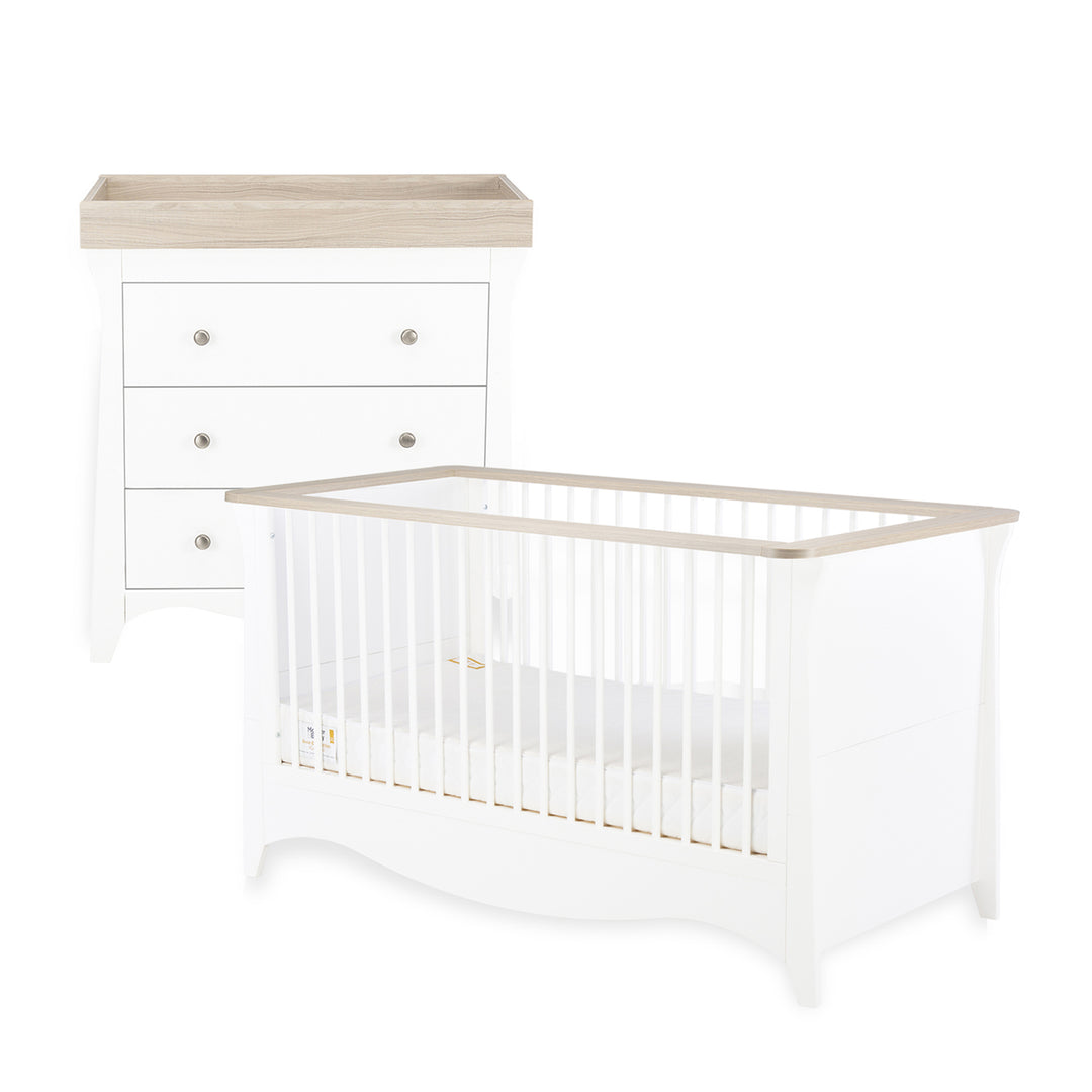 CuddleCo Clara 2 Piece Set with Cot Bed & Drawer Unit