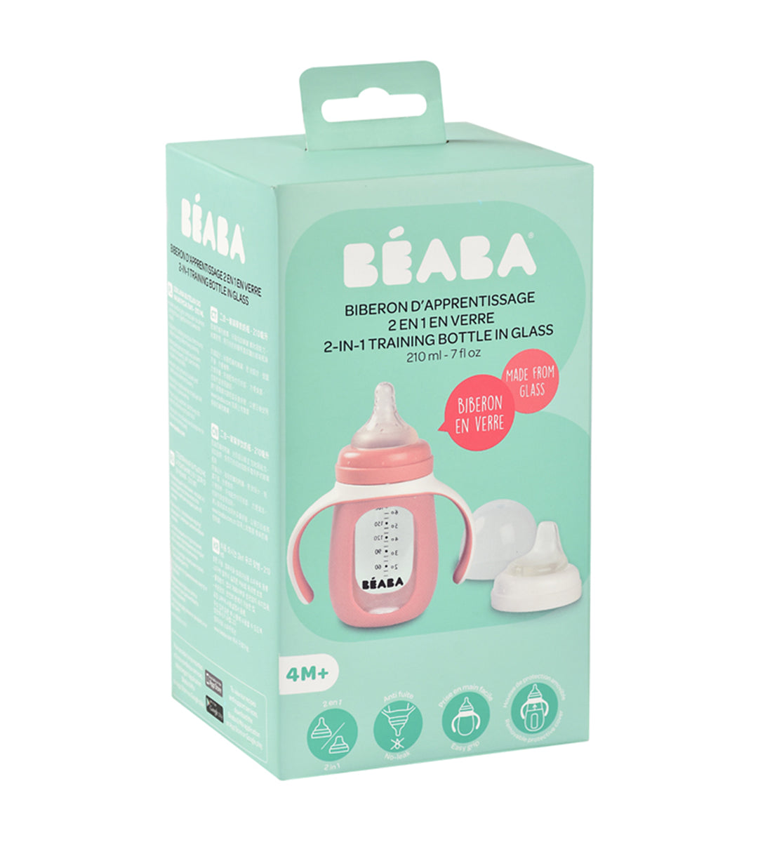 Beaba 2 In 1 Glass Learning Bottle 210ml