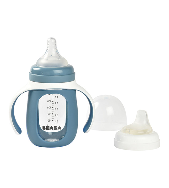 Beaba 2 In 1 Glass Learning Bottle 210ml