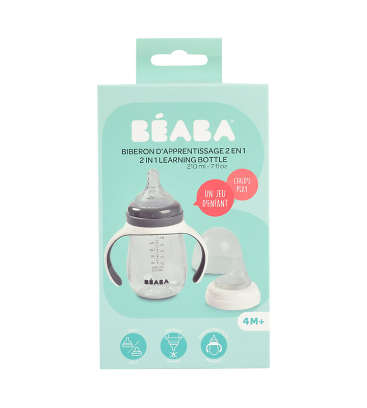 Béaba 2-in-1 learning bottle packaging on a white background