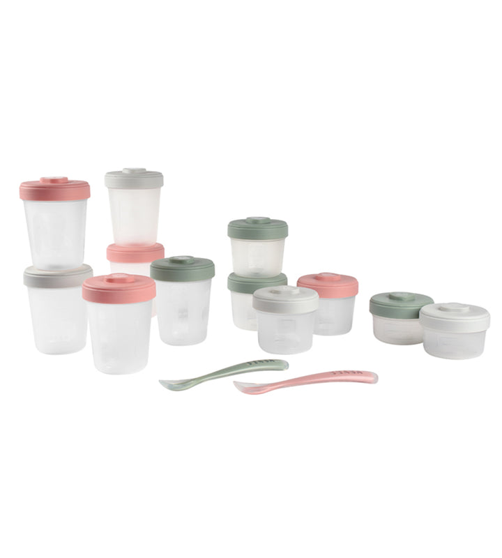 Beaba Baby Food Storage Clip Containers & Spoons Set