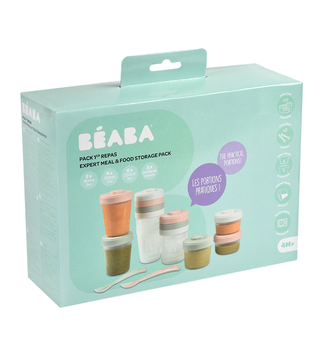 Beaba Baby Food Storage Clip Containers & Spoons Set