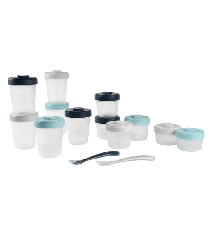 Beaba Baby Food Storage Clip Containers & Spoons Set