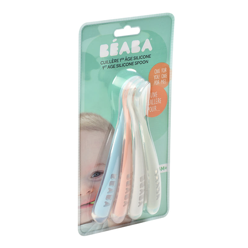 Beaba Ergonomic Silicone Spoons 4Pk