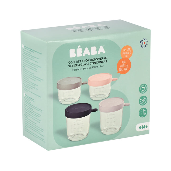 Beaba Glass Storage Jars 4Pk