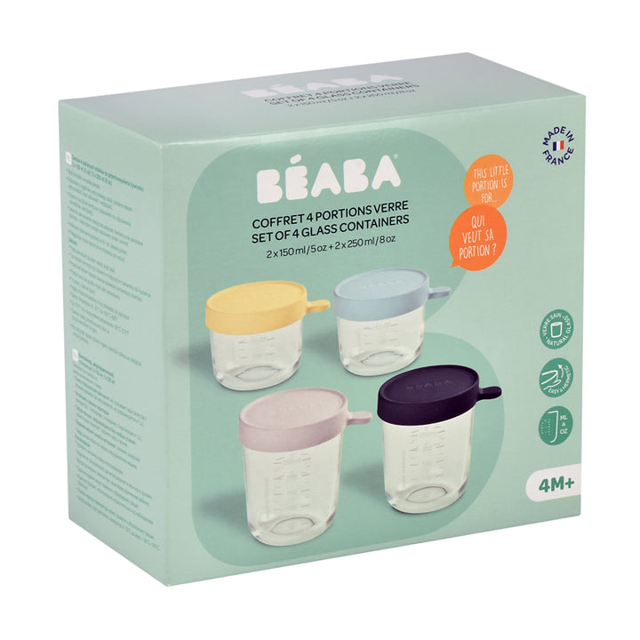 Beaba Glass Storage Jars 4Pk