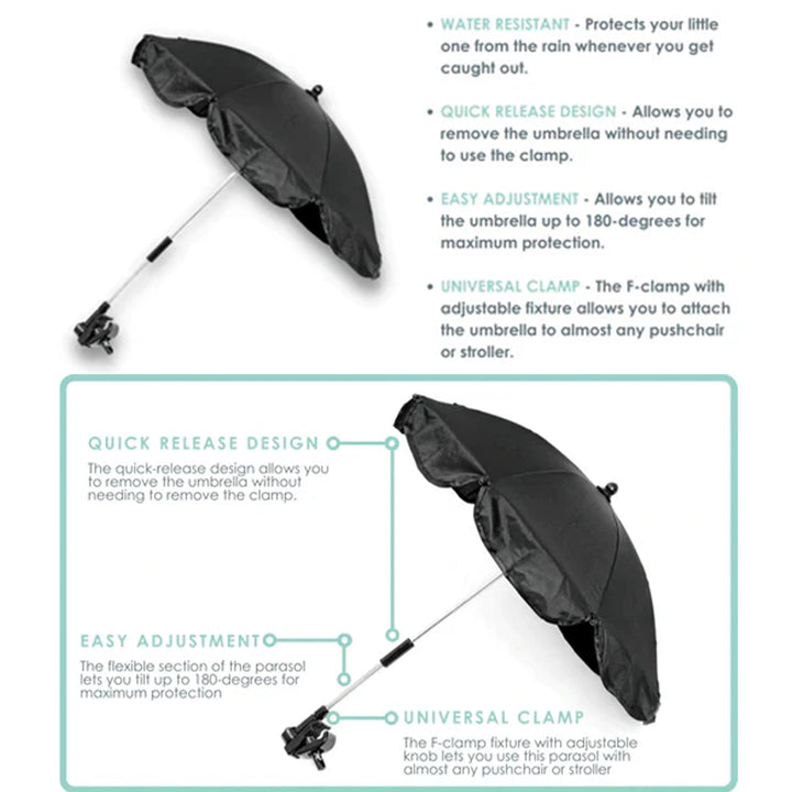 Claire De Lune Universal Parasol - Black