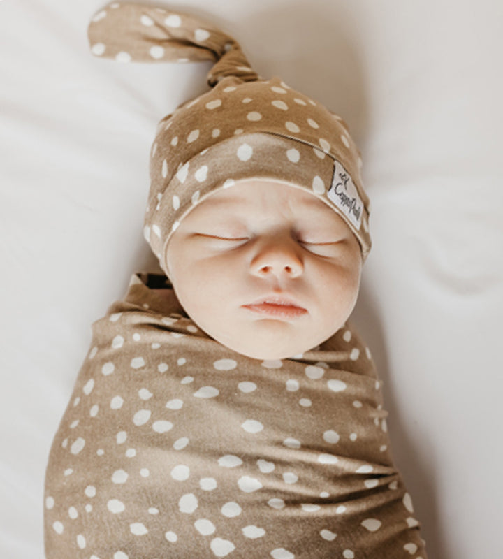 Copper Pearl Top Knot Hat 0-4 months