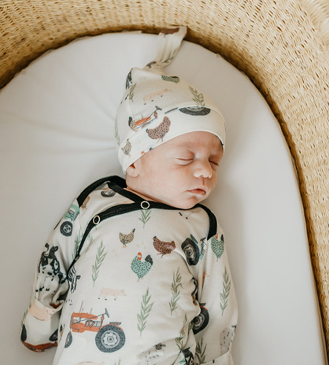 Copper Pearl Top Knot Hat 0-4 months