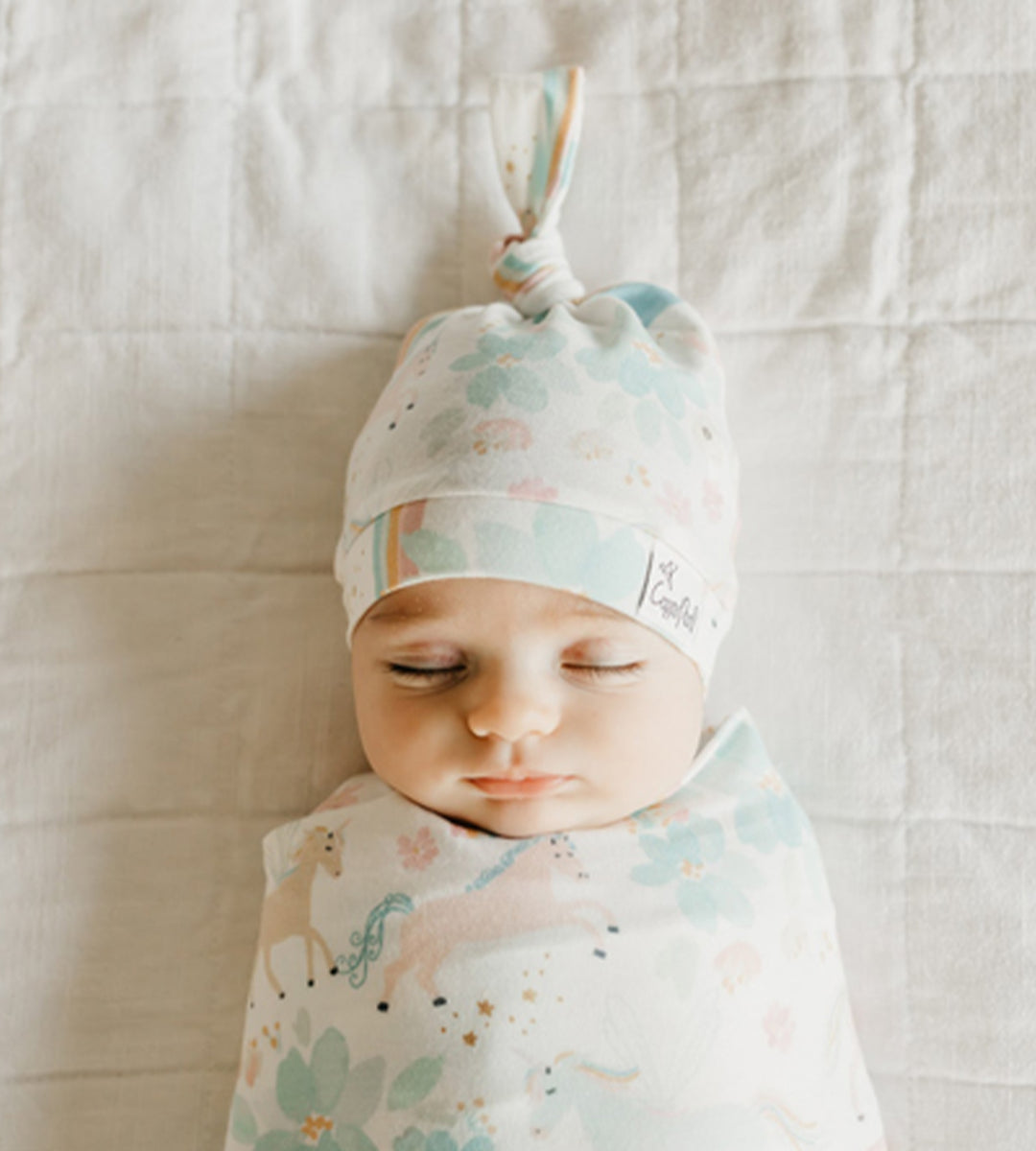 Copper Pearl Top Knot Hat 0-4 months