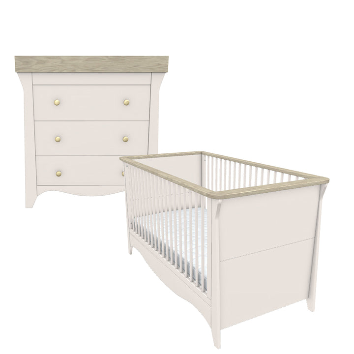 CuddleCo Clara 2 Piece Set with Cot Bed & Drawer Unit