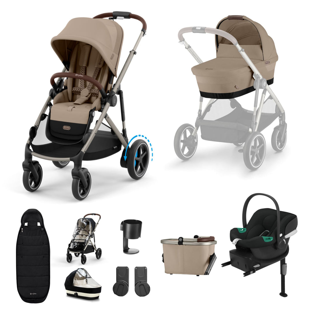 Cybex e-Gazelle S Stroller with Aton B2 & Base 11 Piece Bundle