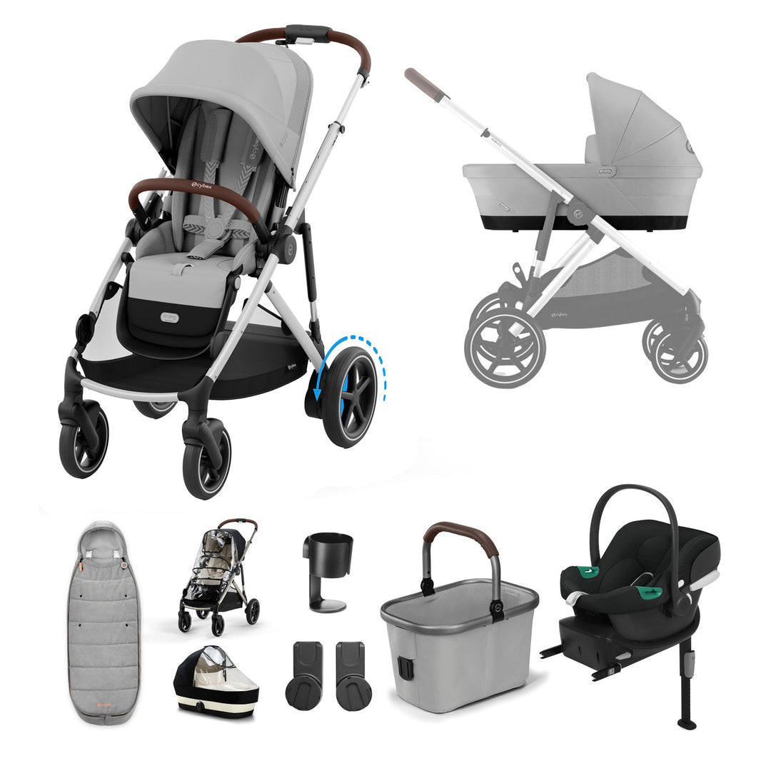 Cybex e-Gazelle S Stroller with Aton B2 & Base 11 Piece Bundle