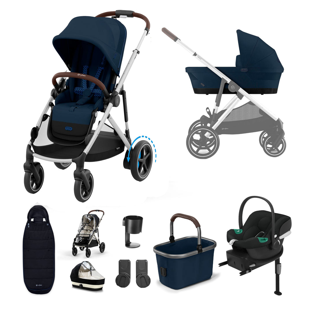 Cybex e-Gazelle S Stroller with Aton B2 & Base 11 Piece Bundle