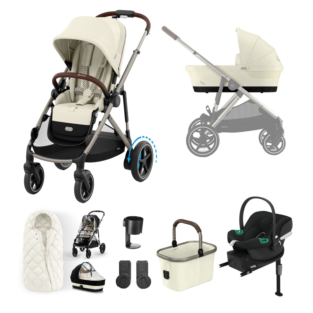 Cybex e-Gazelle S Stroller with Aton B2 & Base 11 Piece Bundle