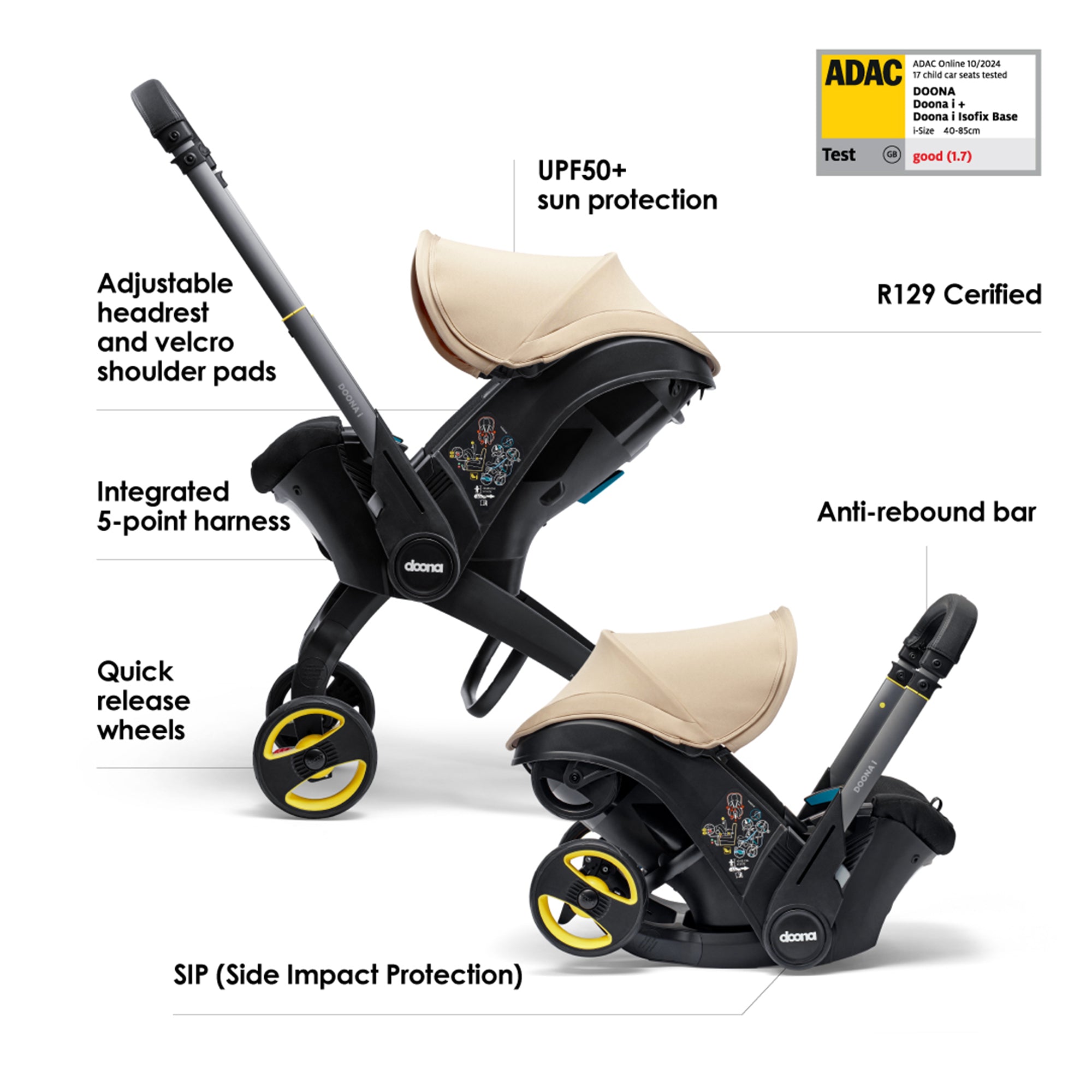 car seat with wheels and handle