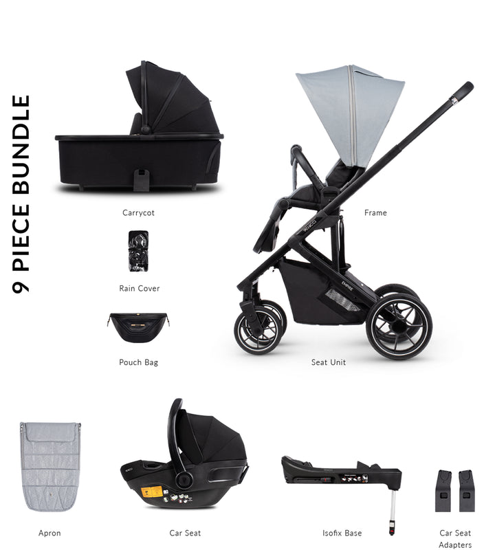 Venicci Empire 3 in 1 Travel System with Base - Urban Grey