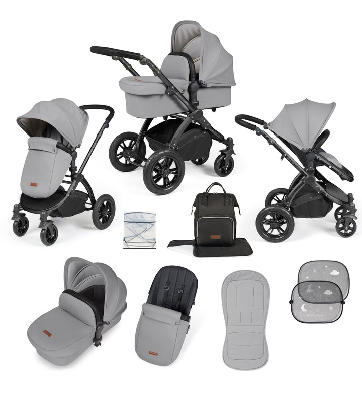 Ickle bubba Stomp Luxe 2 in 1 Plus Pushchair - Black Chassis