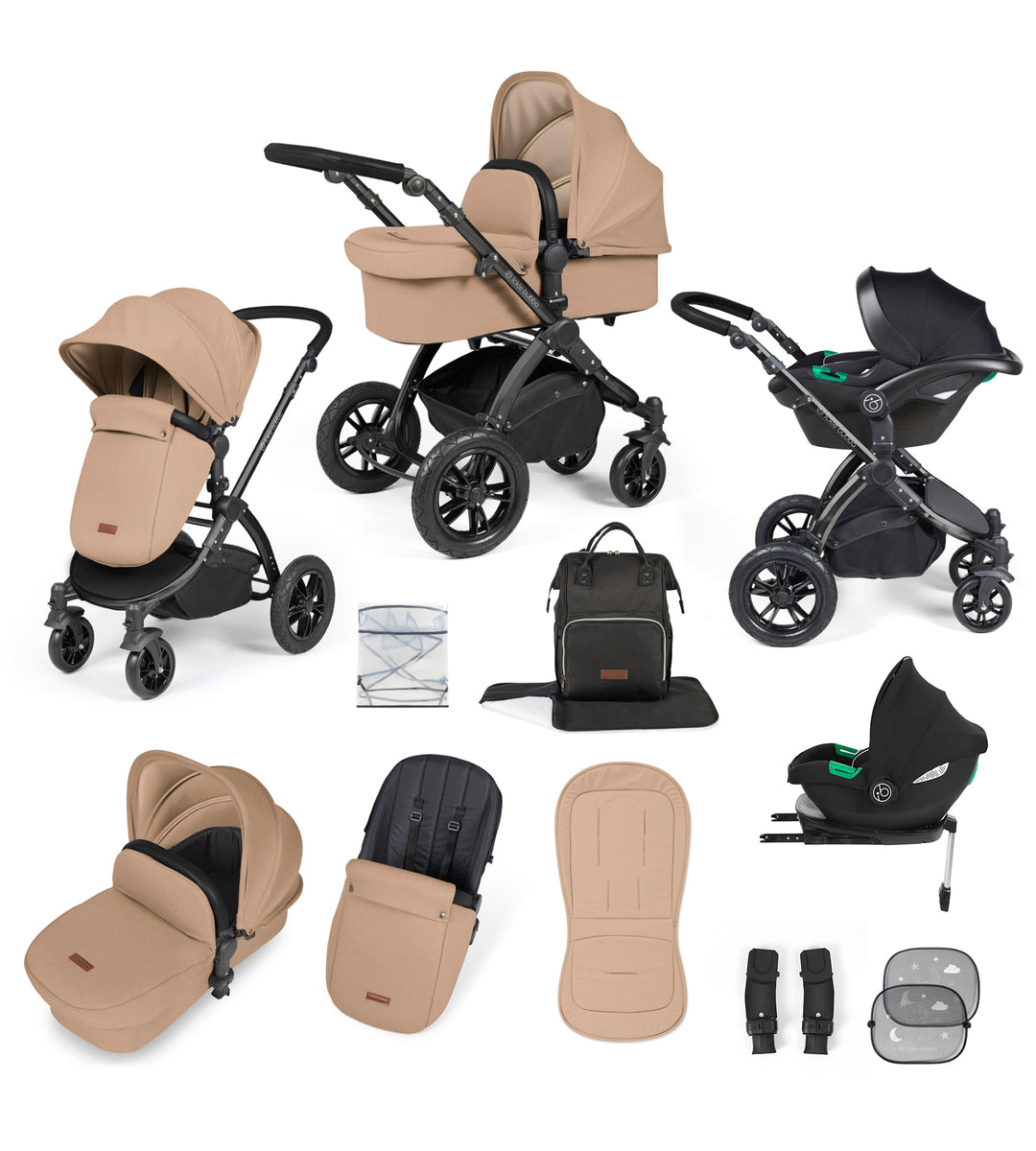 Ickle Bubba Stomp Lux Black Chassis 3 in 1 Travel System