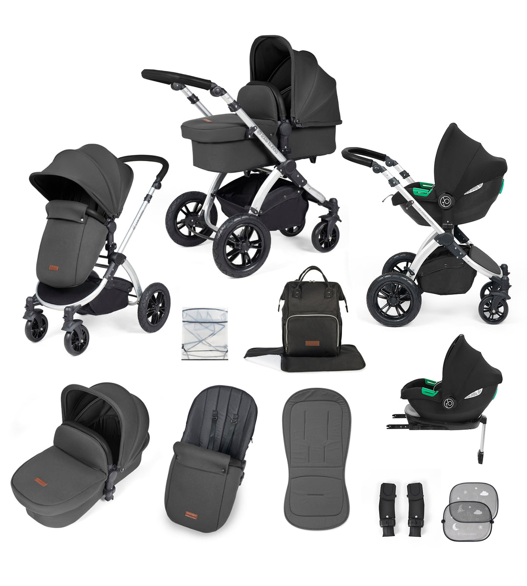 Ickle Bubba Stomp Lux Silver Chassis 3 in 1 Travel System