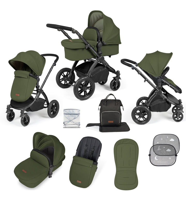 Ickle bubba Stomp Luxe 2 in 1 Plus Pushchair - Black Chassis