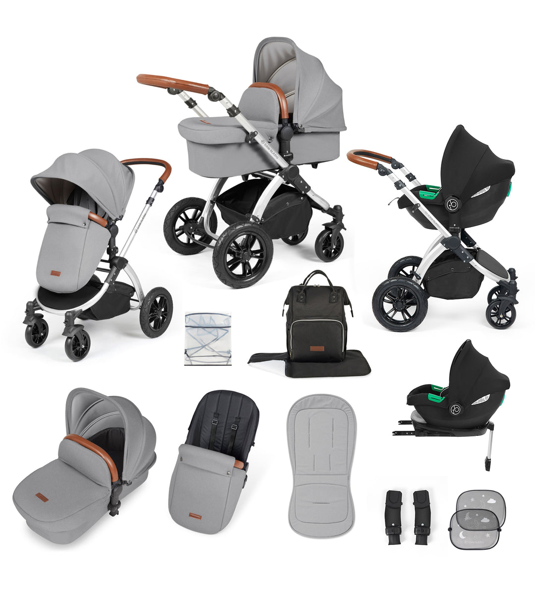 Ickle bubba Stomp Lux Silver Chassis in Travel System โ Baby