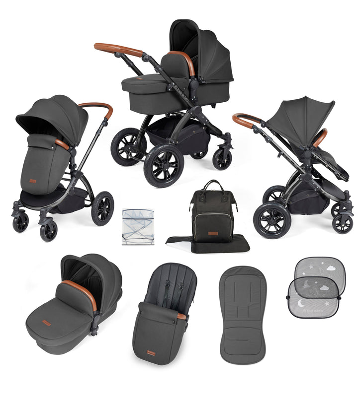 Ickle bubba Stomp Luxe 2 in 1 Plus Pushchair - Black Chassis