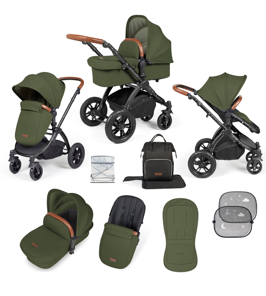 Ickle bubba Stomp Luxe 2 in 1 Plus Pushchair - Black Chassis