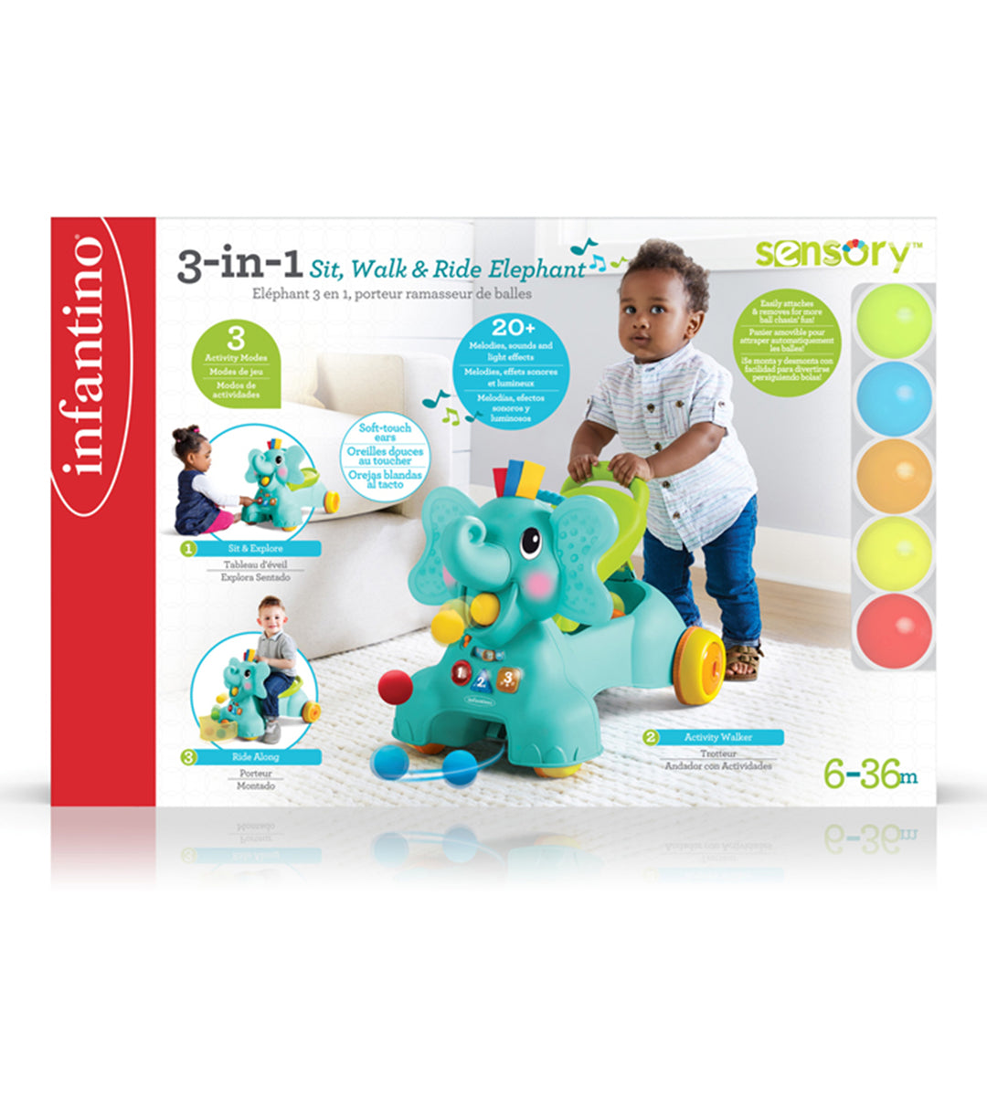 Infantino 3-in-1 Sit, Walk & Ride - Unicorn