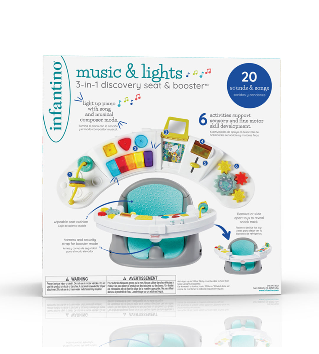 Infantino Music & Lights 3-in-1 Discovery Seat & Booster