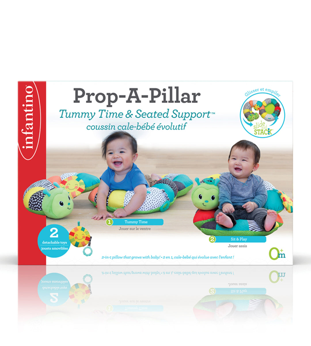 Infantino Prop-A-Pillar Tummy Time Seated Support Caterpillar