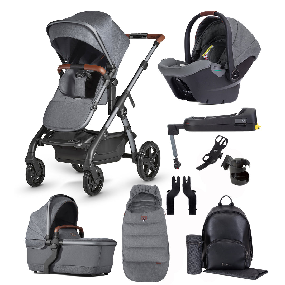 Silver Cross Wave with Carrycot, Tandem Seat, Dream and Base Ultimate Pack